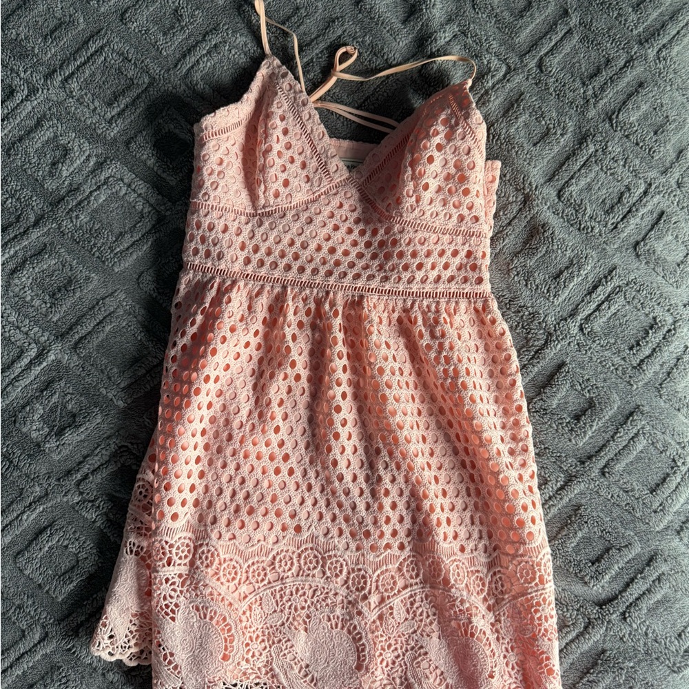 Abercrombie & Fitch Orange Pink Spaghetti Strap Mini Sundress